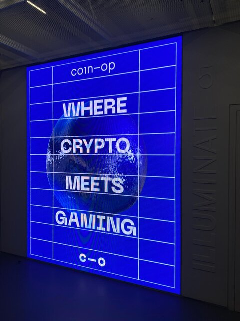 Video wall at entrance